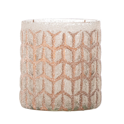 Bloomingville Esther Teelichthalter, Rose, Recyceltes Glas