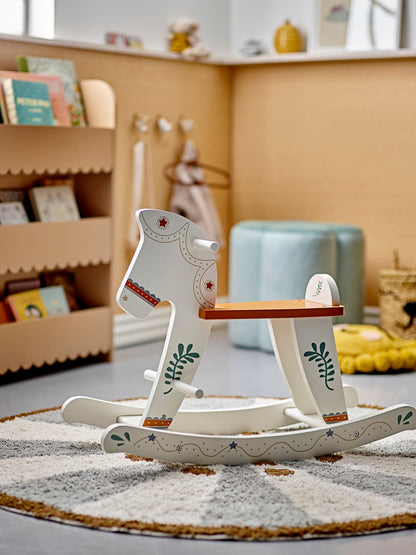 Bloomingville MINI Ruddy Schaukelspielzeug, Pferd, Weiß, MDF
