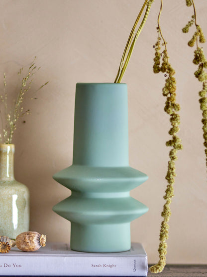 Bloomingville Isold Vase, Grün, Steingut