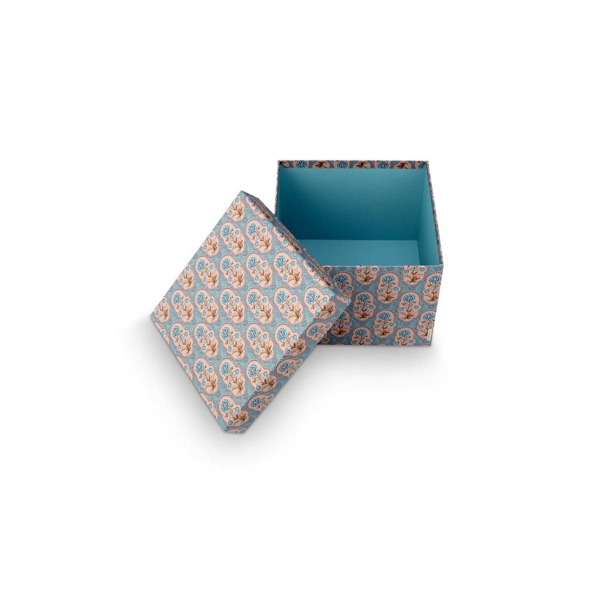 Pip Studio Aufbewahrungsbox Square Blooming Tales Blue-Khaki