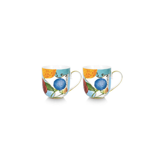 Set/2 Mugs Small Royal Flowers