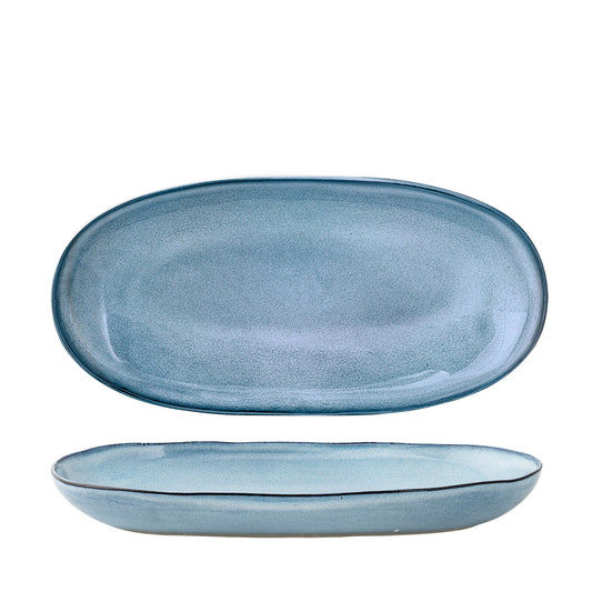 Bloomingville Sandrine Servierplatte, Blue, Steingut