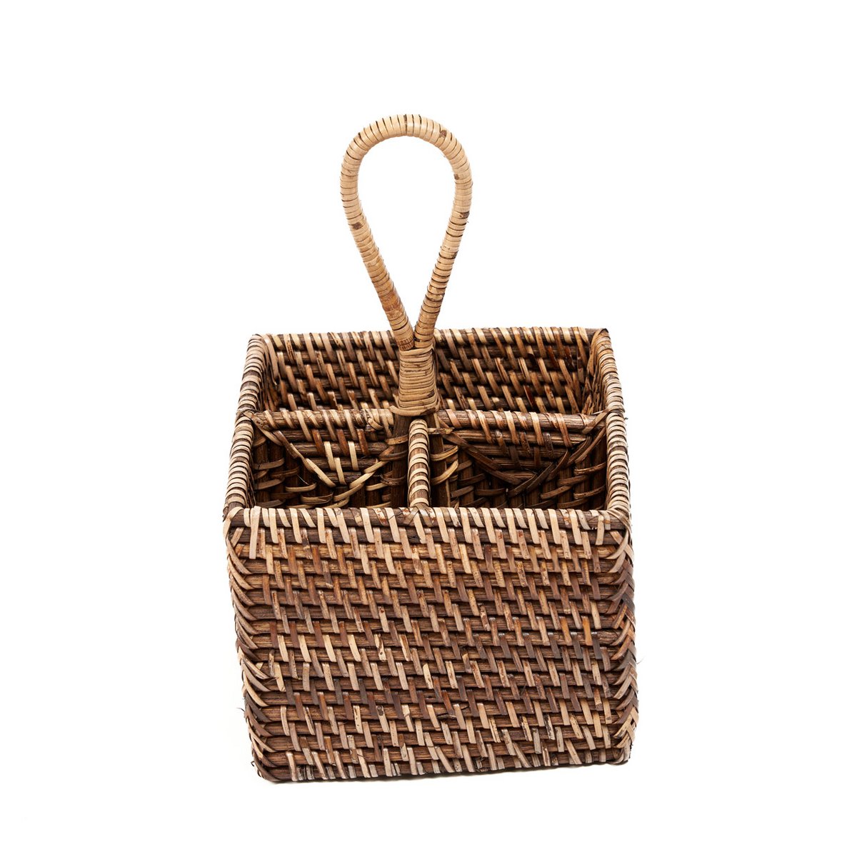 Der Rattan-Besteckbehälter Nr. 4 – Naturbraun