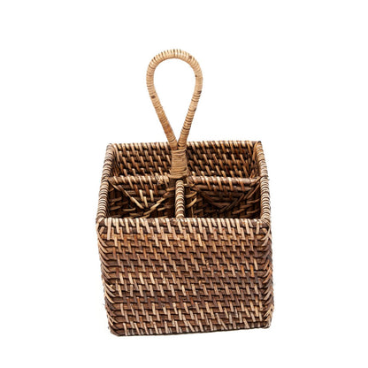 Der Rattan-Besteckbehälter Nr. 4 – Naturbraun