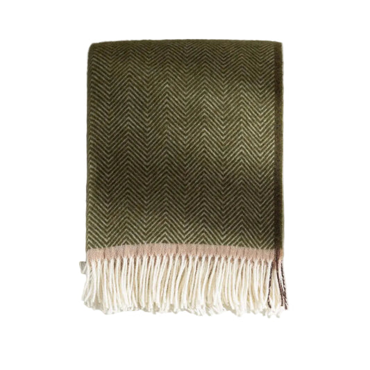 Wollwurfdecke Denver Olive