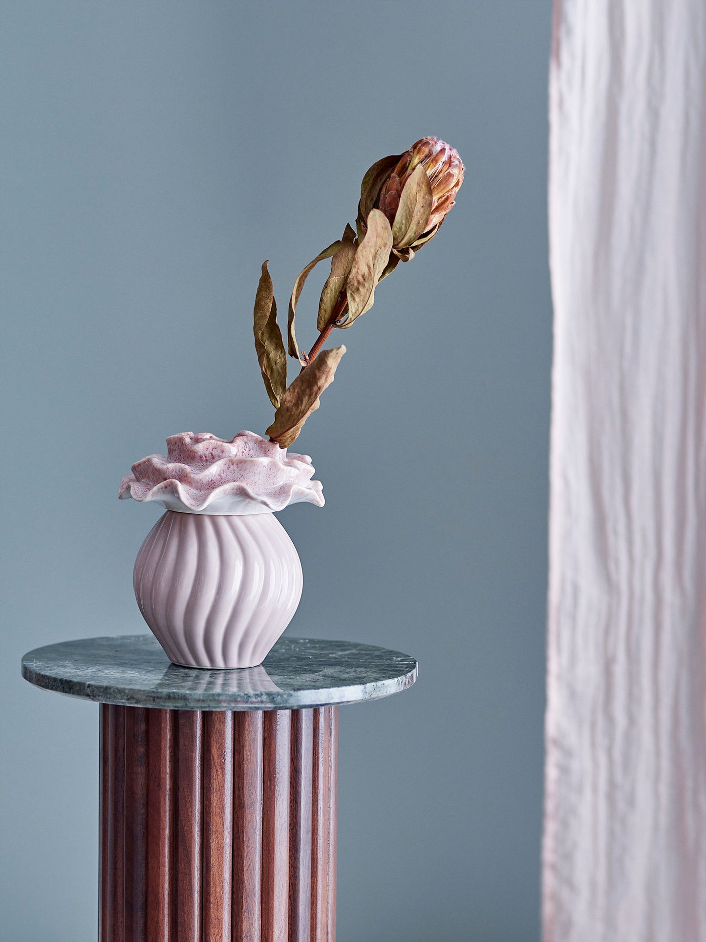 Bloomingville Petalia Vase, Rose, Steingut