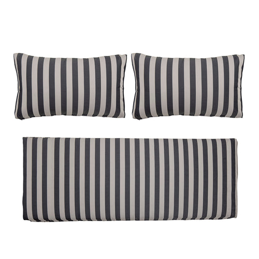 Bloomingville Mundo Kissenbezug (Keine Füllung), Schwarz, Polyester