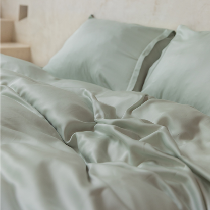 TENCEL™ – Satin-Bettbezug, Graugrün