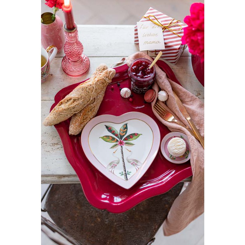 Pip Studio Teller Heart Shape Plates La Majorelle Pink 21.5cm