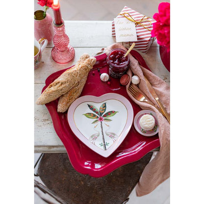 Pip Studio Teller Heart Shape Plates La Majorelle Pink 21.5cm