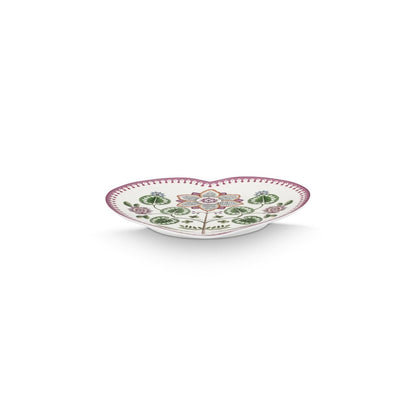 Set/2 Heart Shape Plates Lily&Lotus Lilac 21.5cm