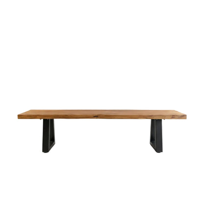 Bank mit Eisenbeinen - natürlich - 220cm
