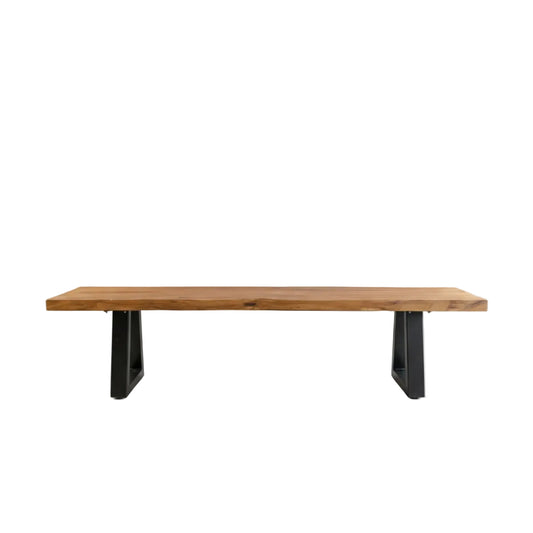 Bank mit Eisenbeinen - natürlich - 220cm