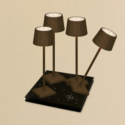 Kombi-Set Profi | 4 x wiederaufladbare Tischlampen mit Ladestation