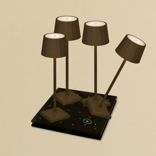 Kombi-Set Profi | 4 x wiederaufladbare Tischlampen mit Ladestation