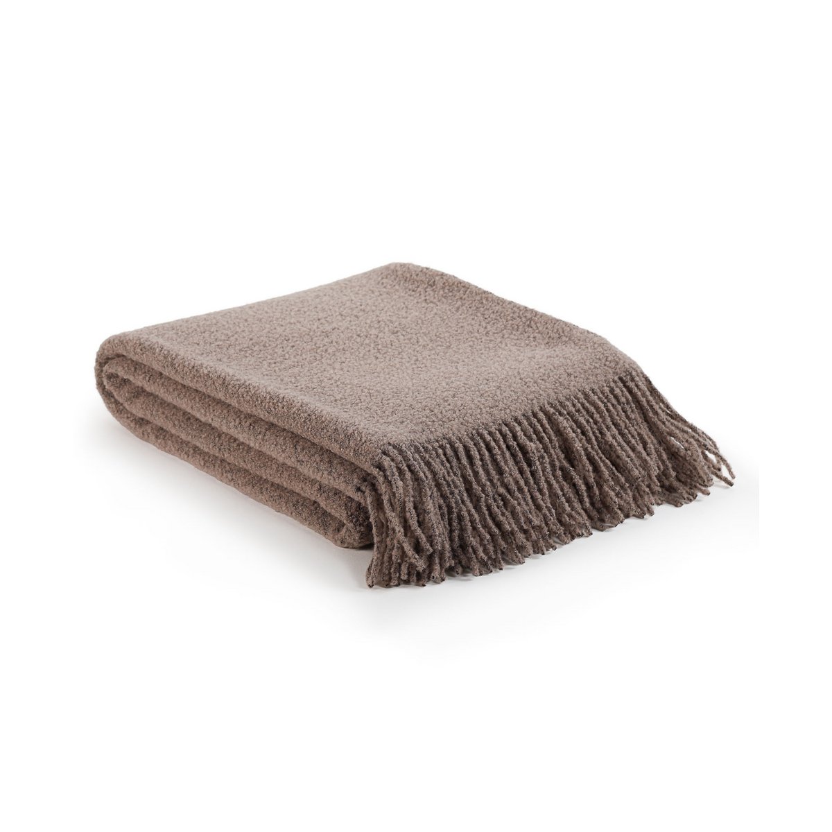 Woll-Bouclé-Überwurfdecke PARIS cappuccino