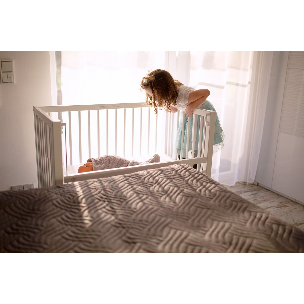 tiSsi® MAXI BOXSPRING Beistellbett weiß 90x50 cm