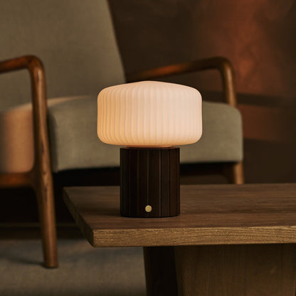Dunkelbraune wiederaufladbare Tischlampe Margaux