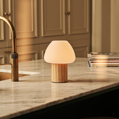 Romée Hellbraune wiederaufladbare Tischlampe | Modularer Lampenschirm, dimmbar und 3 Lichtfarben