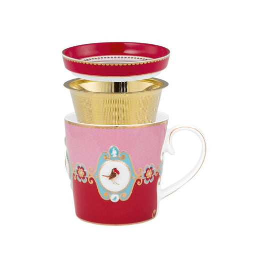 Pip Studio Teetasse One Love Birds Medallion Red-Pink