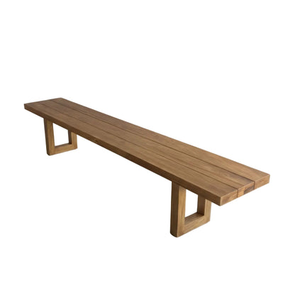 Bank mit Quadratfuß - natürlich - 220cm