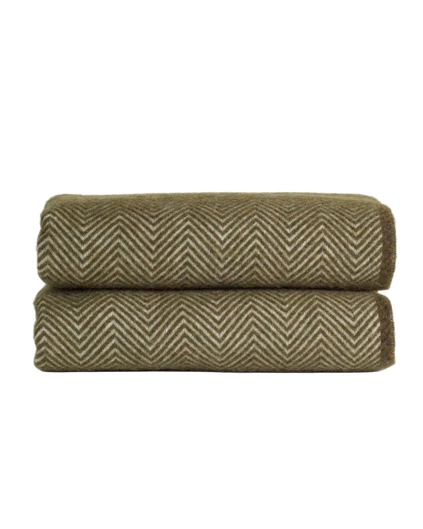 Wollwurfdecke Denver Olive