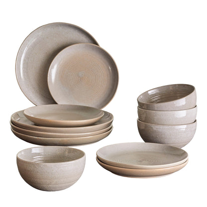 Bloomingville Taupe Geschirrset, Grau, Steingut