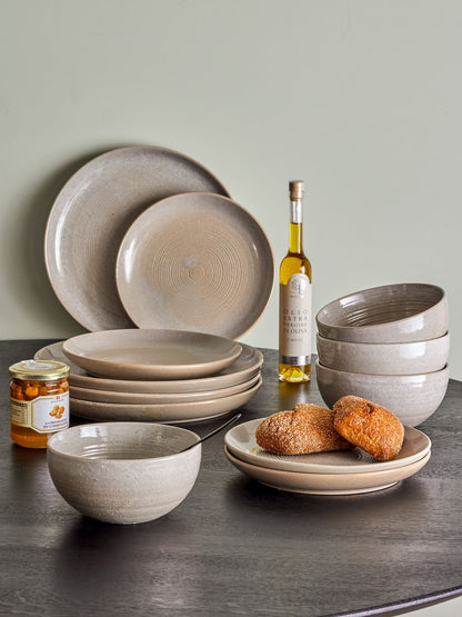 Bloomingville Taupe Geschirrset, Grau, Steingut