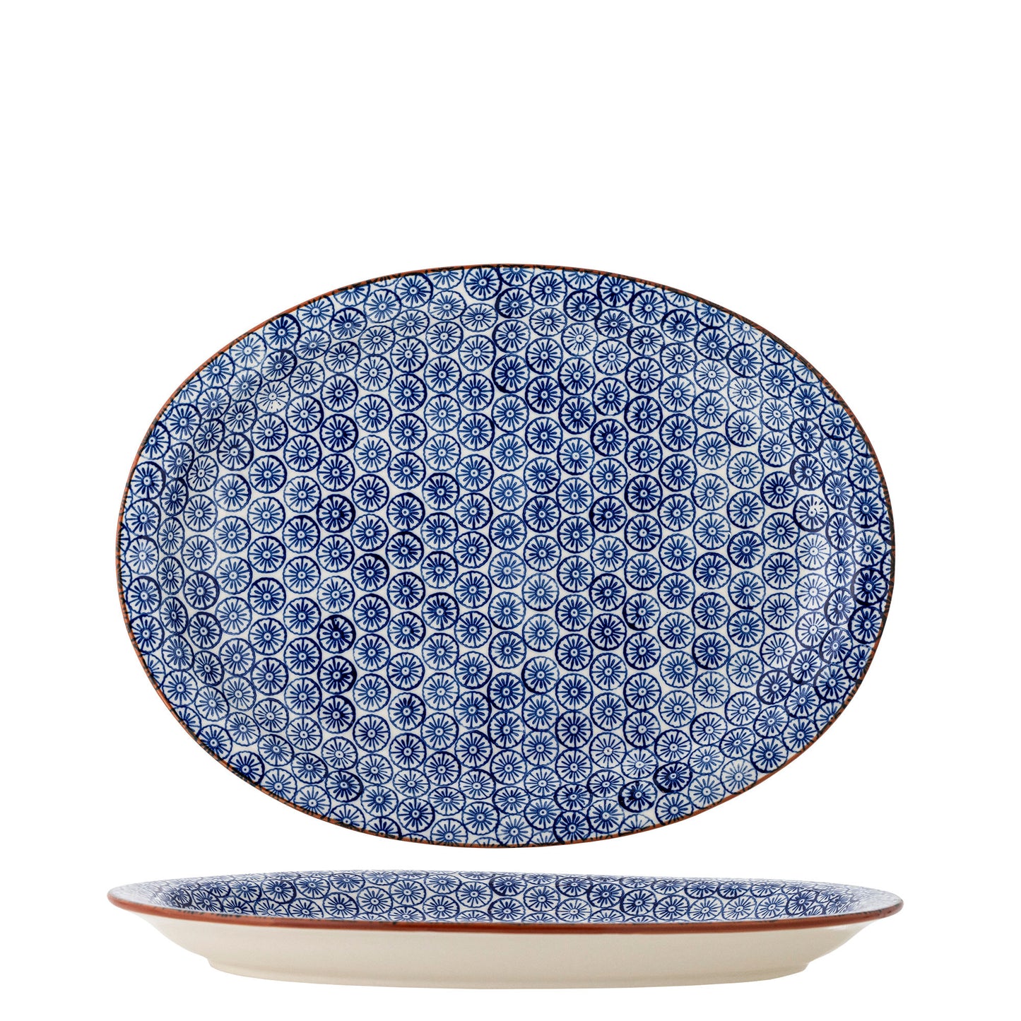 Bloomingville Karine Servierplatte, Blau, Steingut