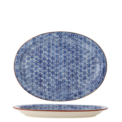 Bloomingville Karine Servierplatte, Blau, Steingut