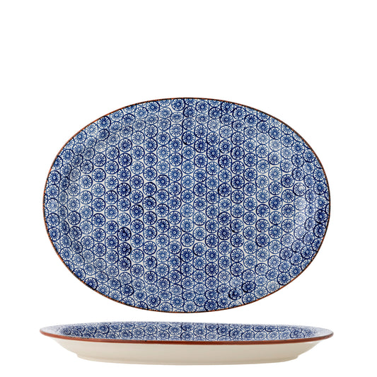 Bloomingville Karine Servierplatte, Blau, Steingut