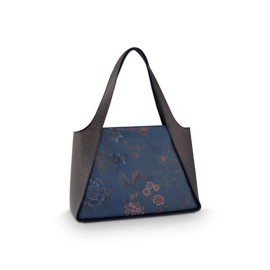 Filou Shoulderbag Large Bodhi Flower Blue 40x15.5x28cm
