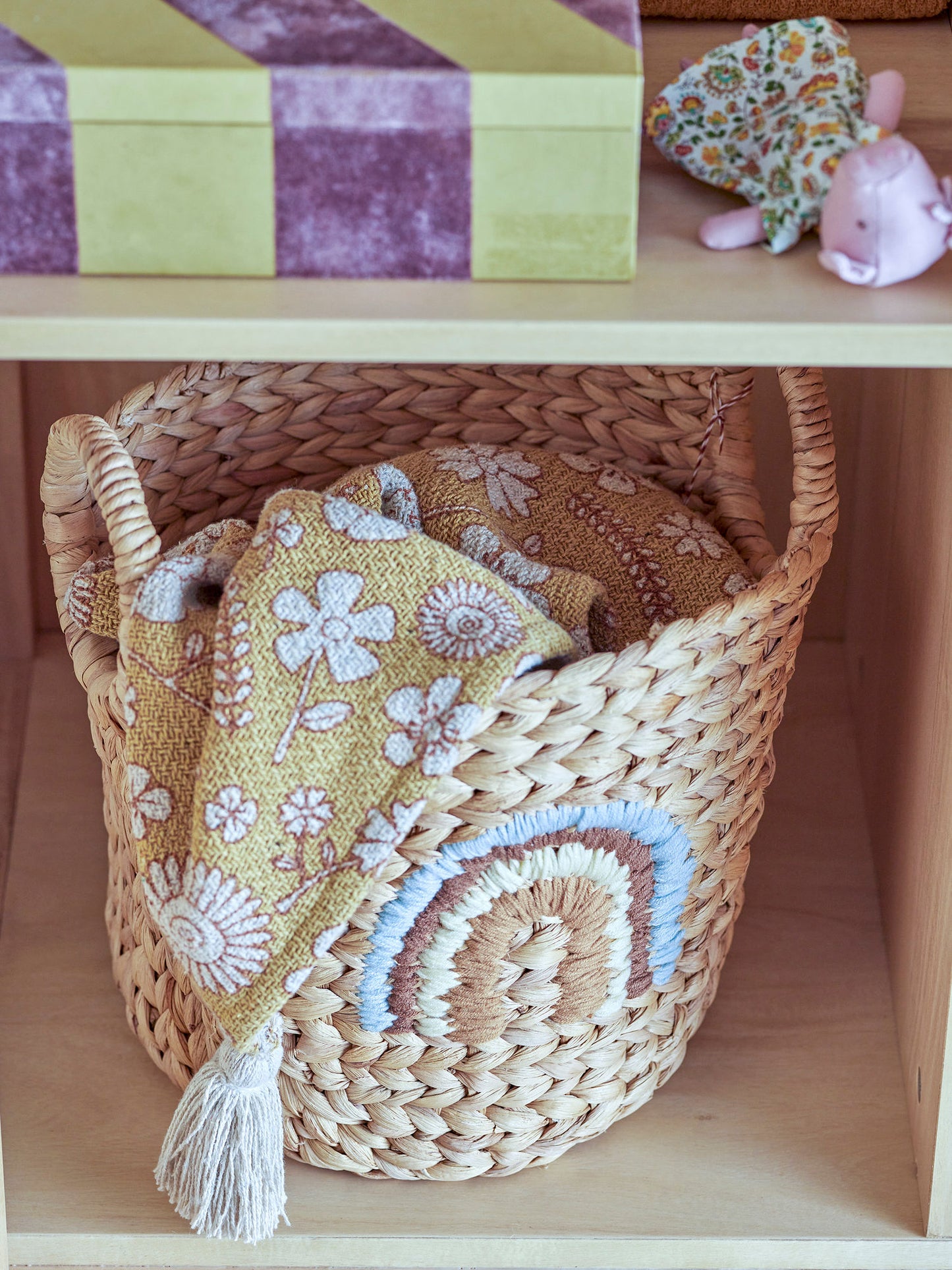 Bloomingville MINI Agnes Korb, Bunt, Wasserhyazinthe