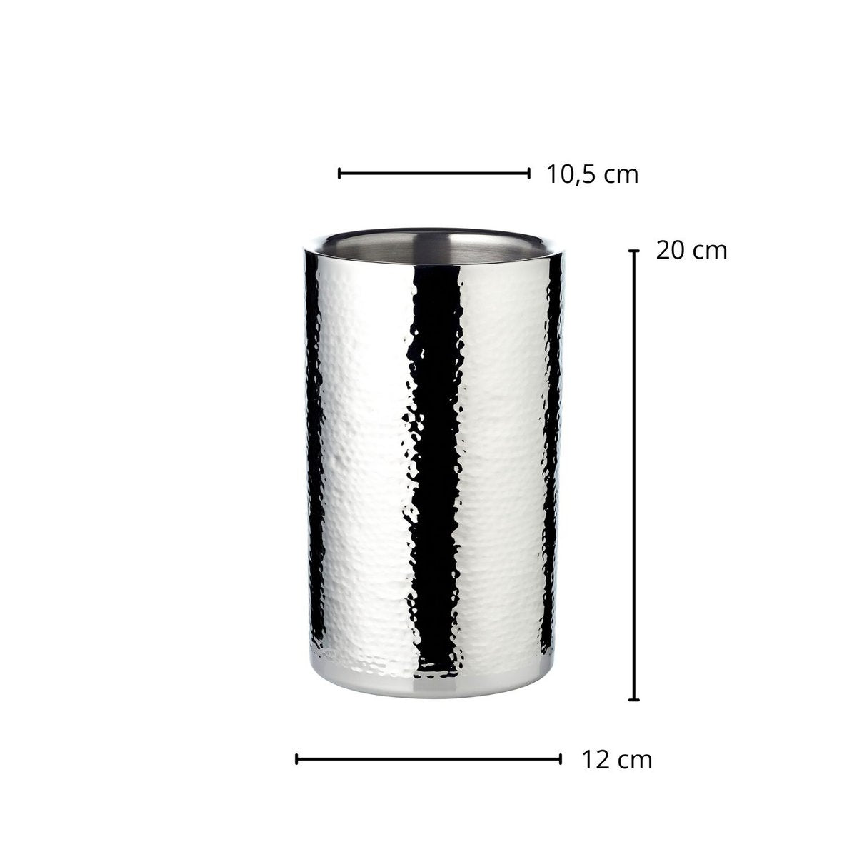 Flaschenkühler Nebraska (H 20 cm, Ø 12 cm), fein gehämmert