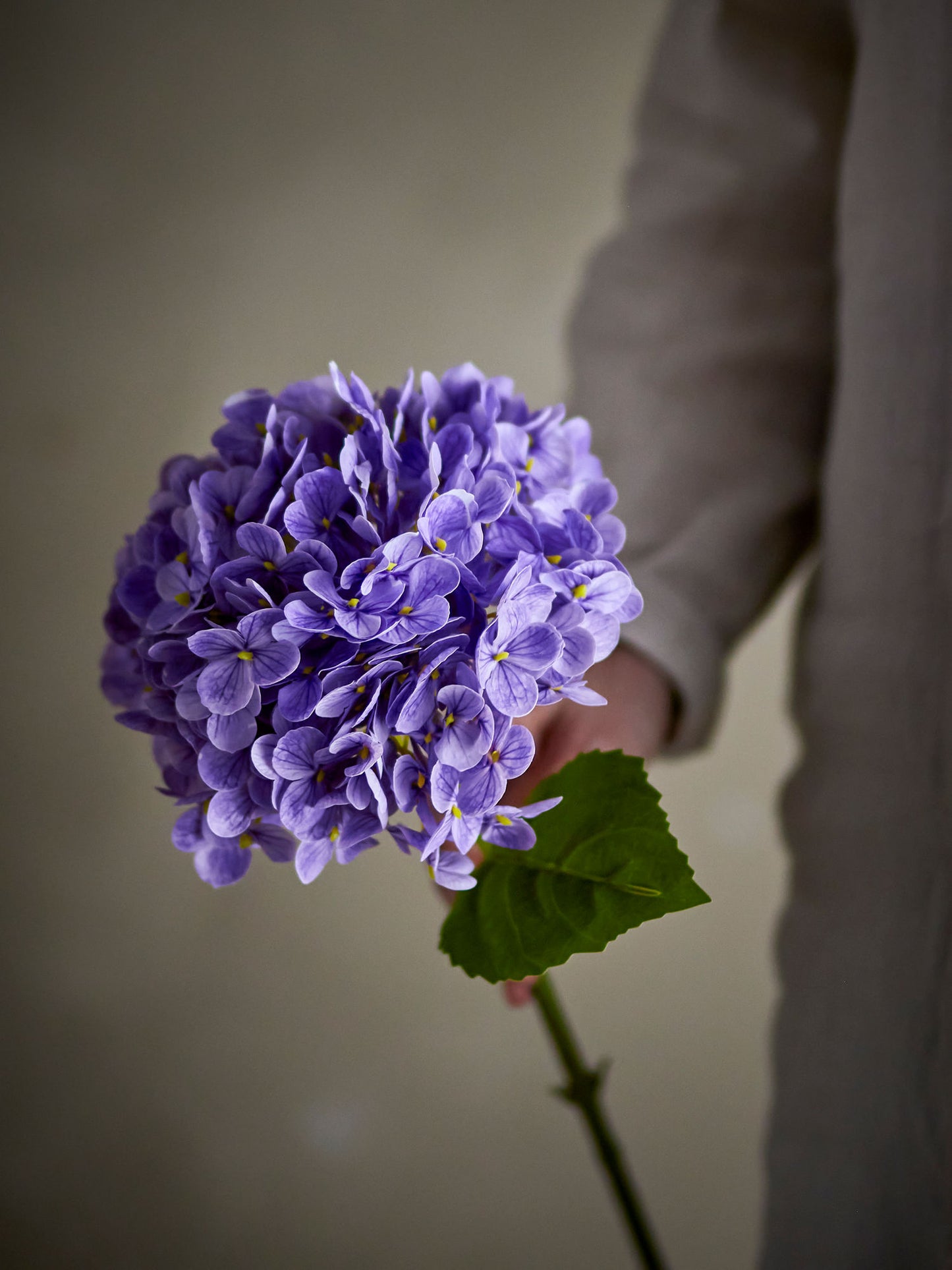 Bloomingville Hydrangea Stiel, Violett, Künstliche Blumen