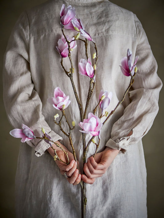 Bloomingville Magnolia Zweig, Rose, Künstliche Blumen