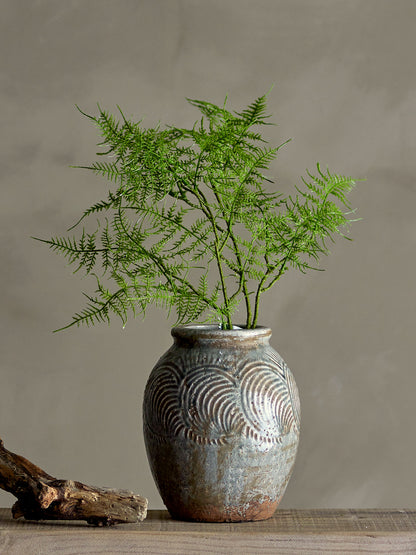Bloomingville Damian Deko-Vase, Grün, Terrakotta