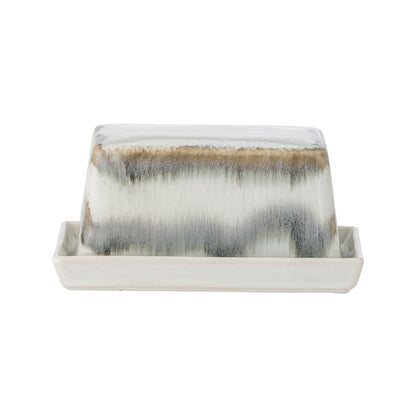 Bloomingville Paula Butterdose, Grau, Steingut