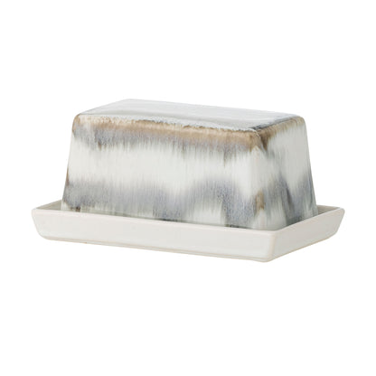 Bloomingville Paula Butterdose, Grau, Steingut