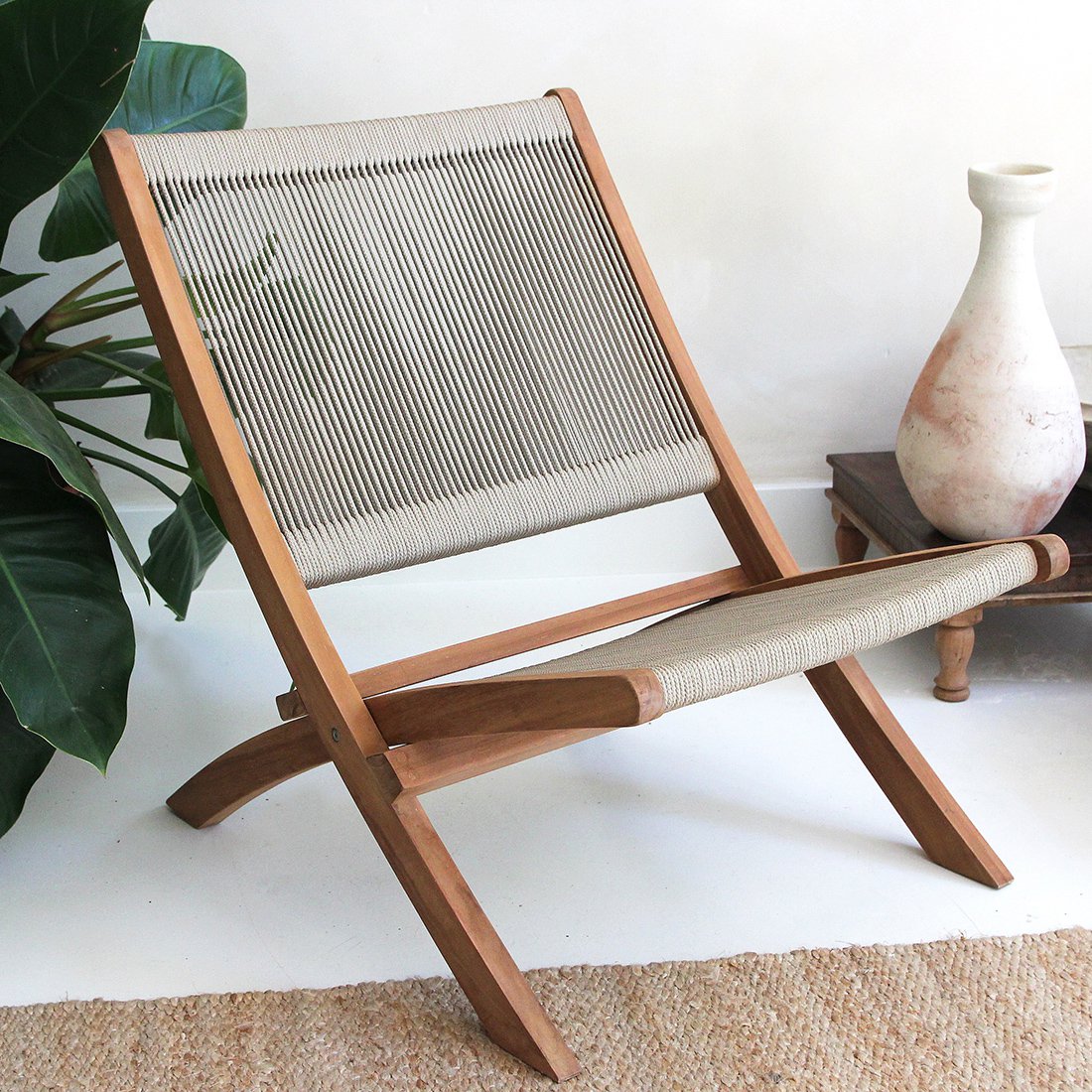 Lounge Seilklappstuhl beige