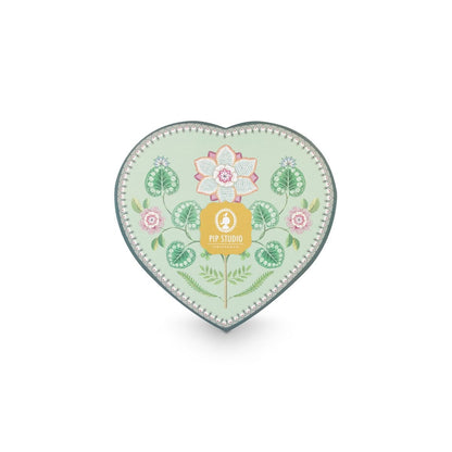 Pip Studio Teller Heart Shape Plates Lily&Lotus Light Green 21.5cm