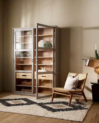 Nordal VIVA Holzvitrine , 2 Türen - grau