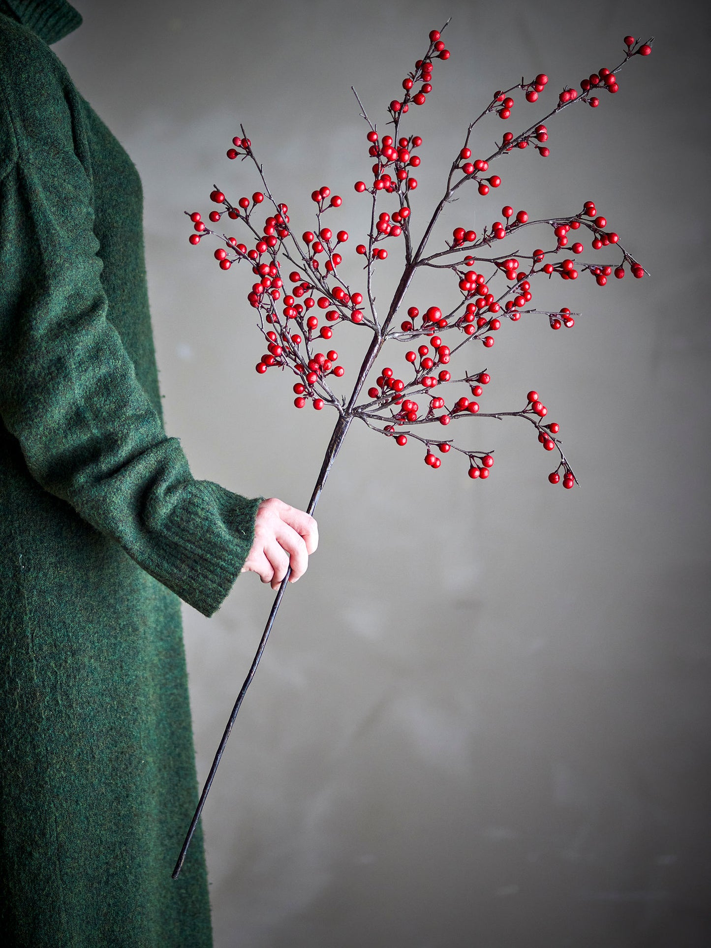 Bloomingville Ilex Stiel, Rot, Künstliche Blumen