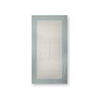 Table Cloth Blooming Tales Khaki-Blue 150x250cm