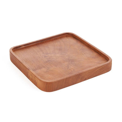 Tablett quadratischer Teller aus Teakholz – Natur – XS