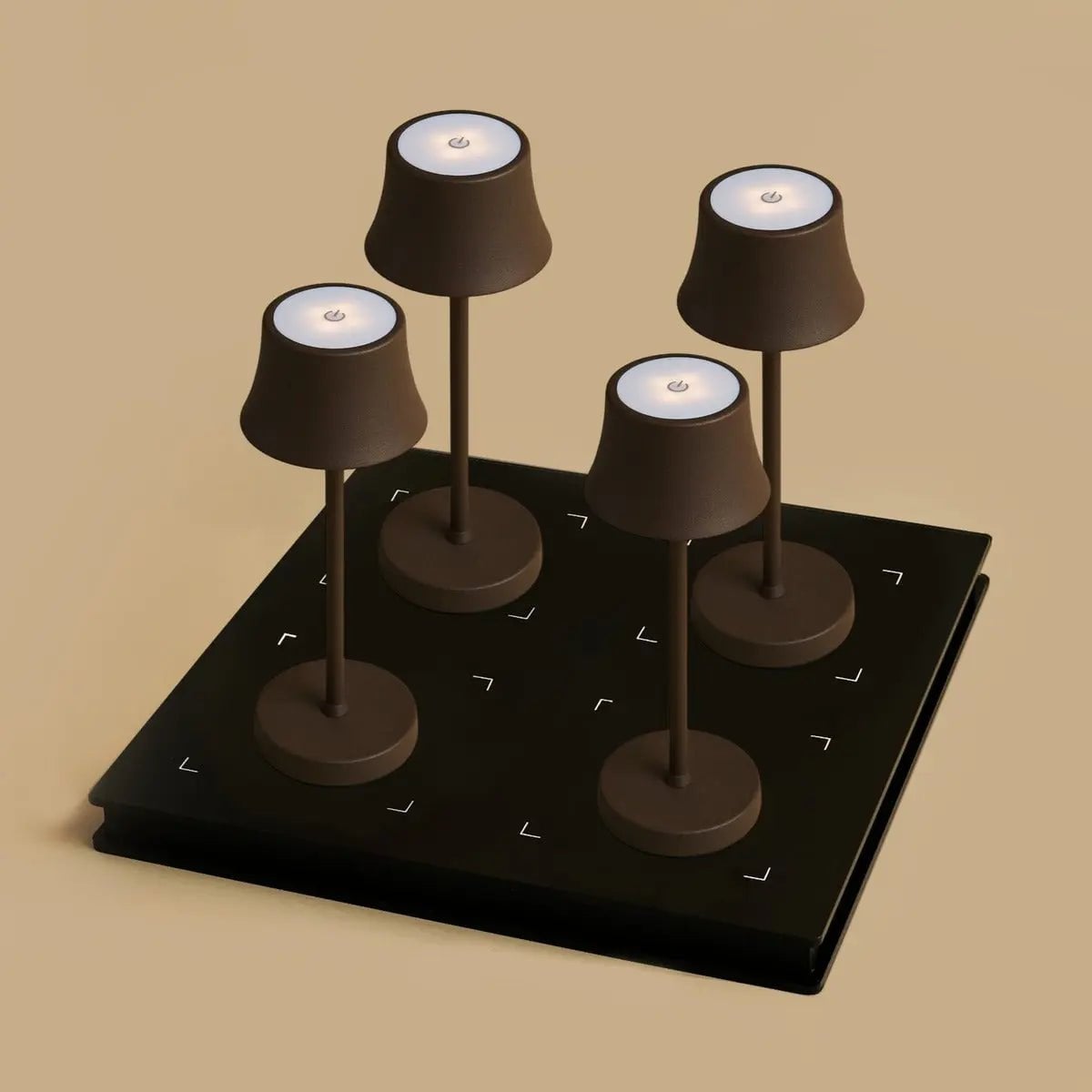 Kombi-Set Profi | 4 x wiederaufladbare Tischlampen mit Ladestation