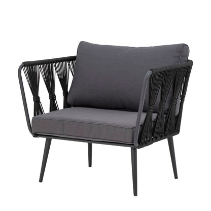 Bloomingville Pavone Fire-resistant Loungesessel, Schwarz, Metall