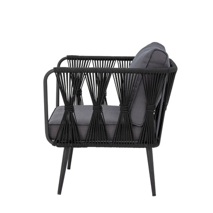 Bloomingville Pavone Fire-resistant Loungesessel, Schwarz, Metall
