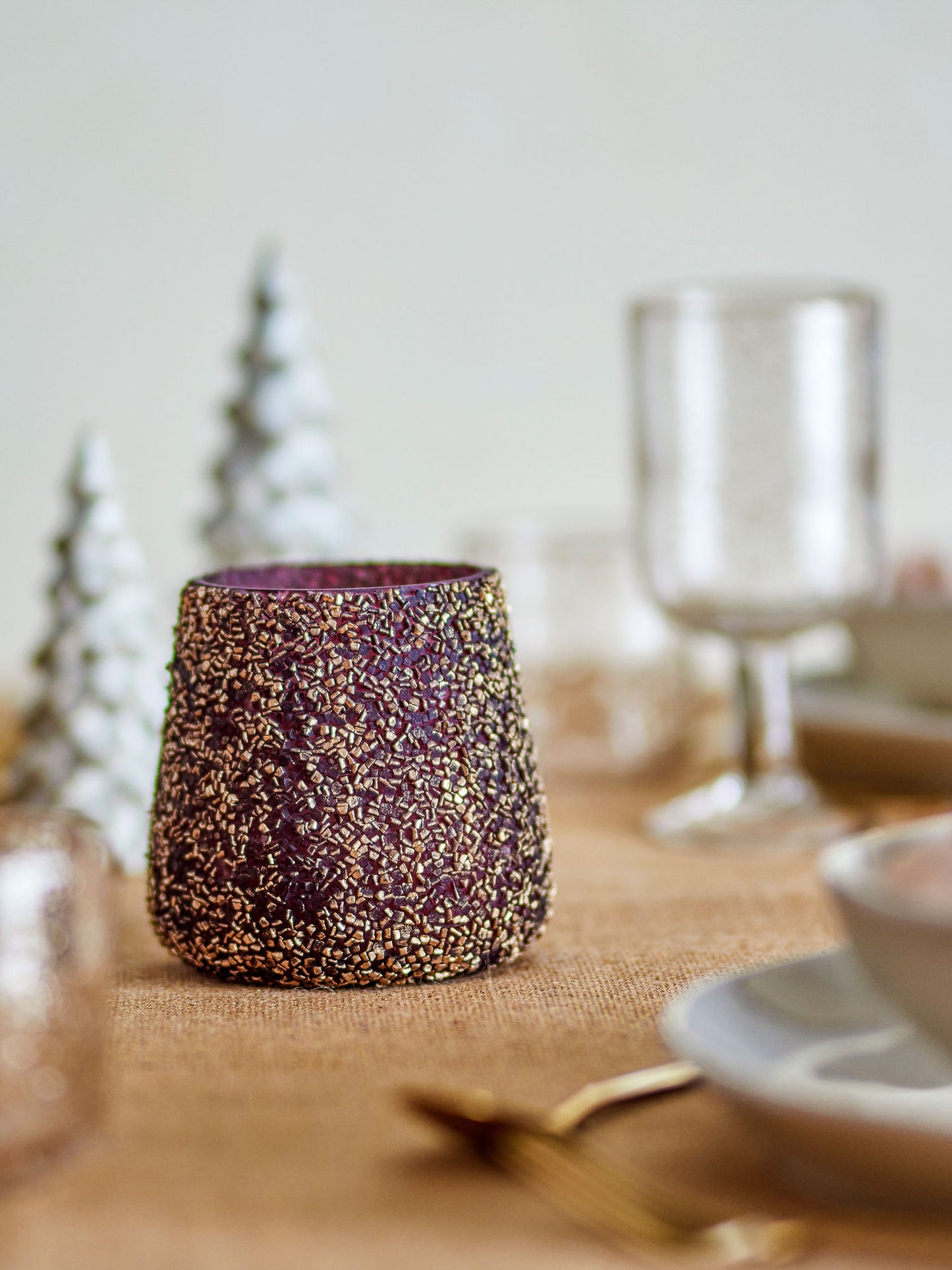 Bloomingville Filiz Teelichthalter, Gold, Recyceltes Glas