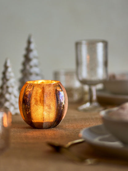 Bloomingville Felecia Teelichthalter, Gold, Recyceltes Glas